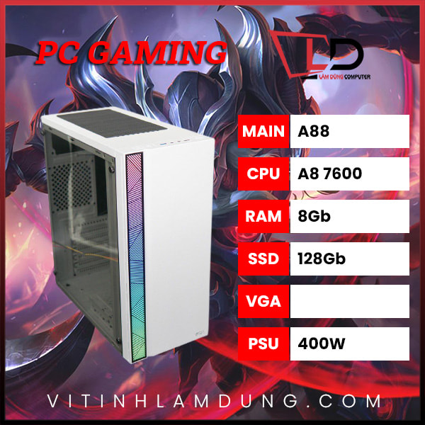 PC Gaming A88 Fm2 CPU A8 7600 Ram 8Gb SSD 128Gb