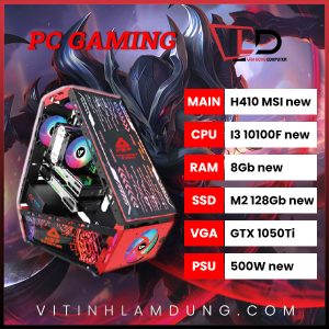 PC Gaming H410/ I3 10100F/ Ram 8Gb/ SSD M2 128Gb/ Vga GTX 1050Ti